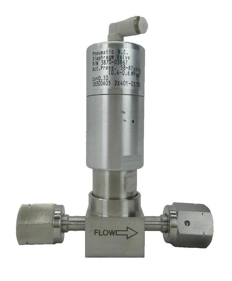 Used AMAT Applied Materials 3870-03867 Pneumatic N.C. Diaphragm Valve Working Surplus