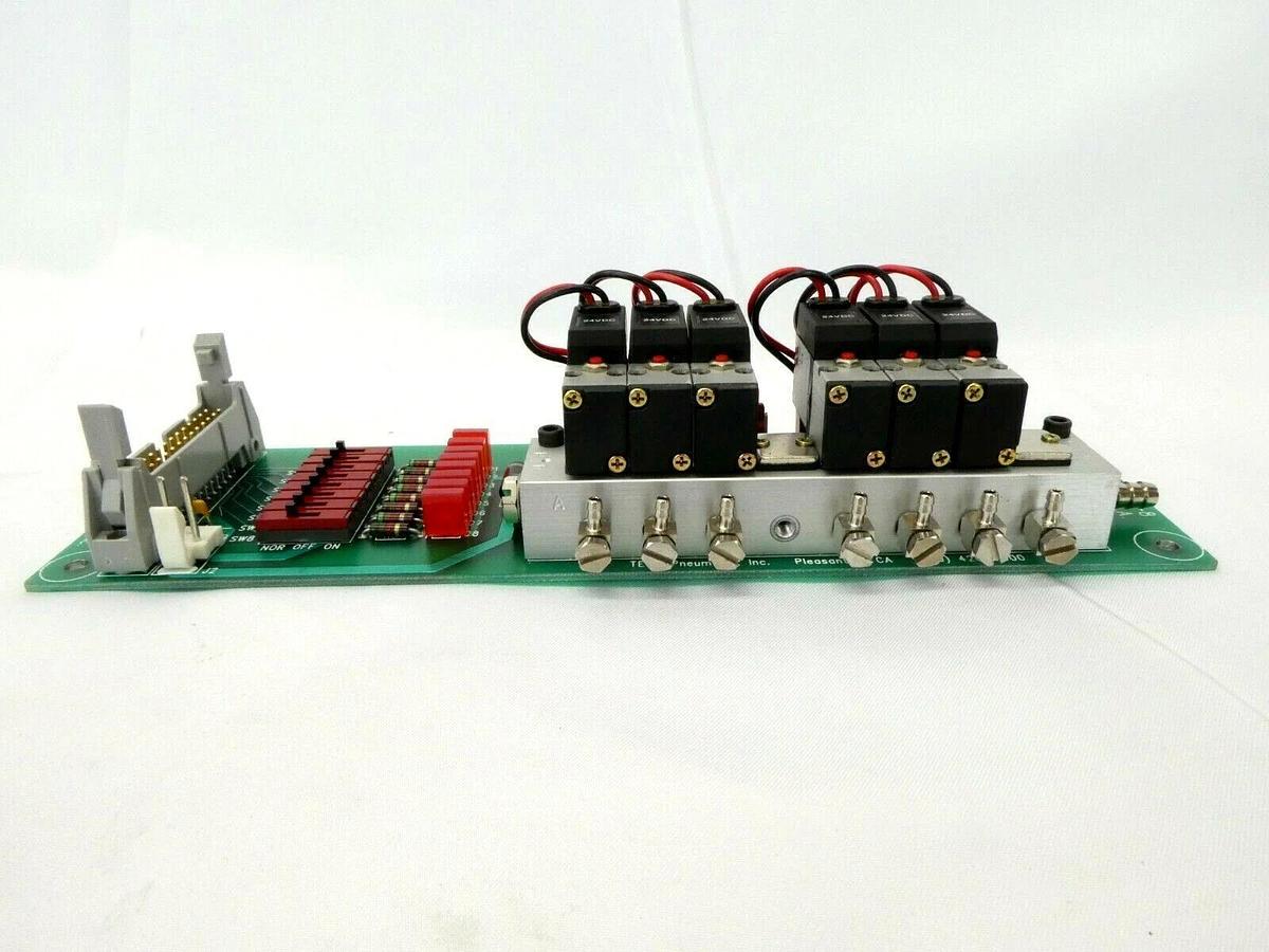 Used TECO Pneumatic DES375-010-8 6-Port Pneumatic Manifold Board PCB HA010E1 Working