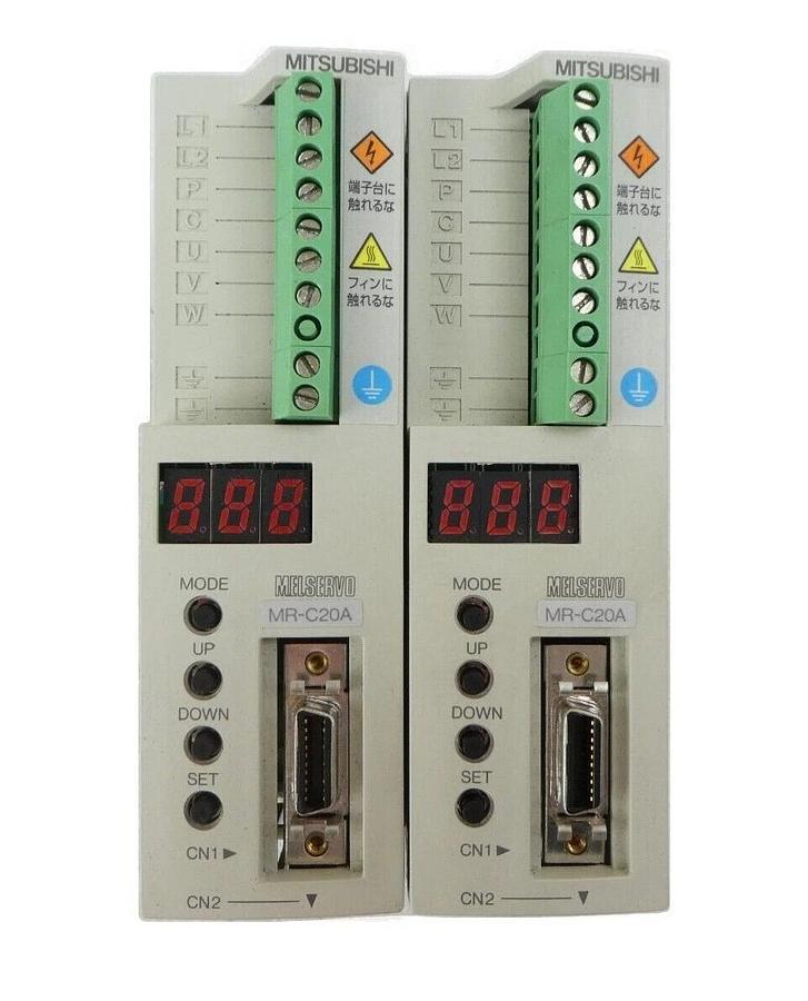 Used Mitsubishi MR-C20A AC Servo Driver MELSERVO Reseller Lot of 2 Working Surplus