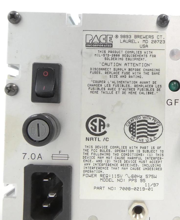 Used Pace 7008-0219-01 BGA/SMD ThermoFlo Soldering Controller PPS 95 Surplus