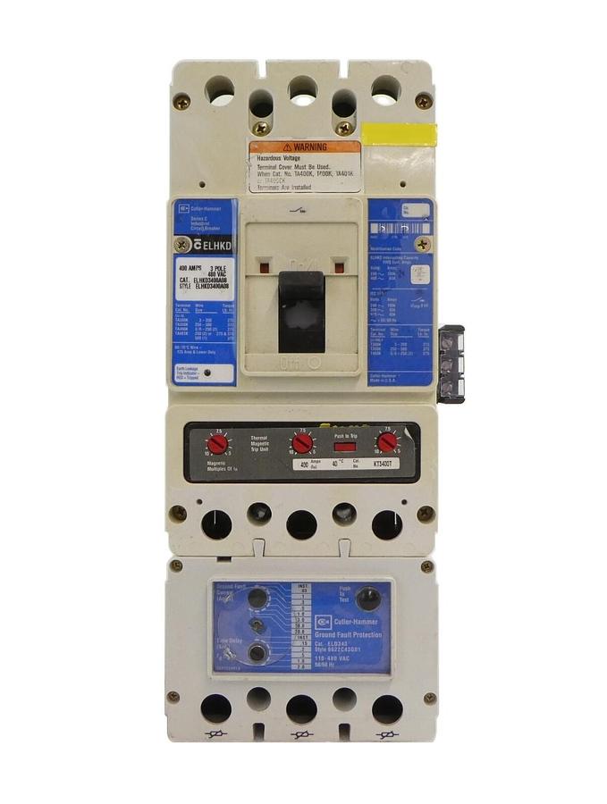 Used Cutler-Hammer ELHKD3400A08 3-Pole Industrial Circuit Breaker ELHKD Working