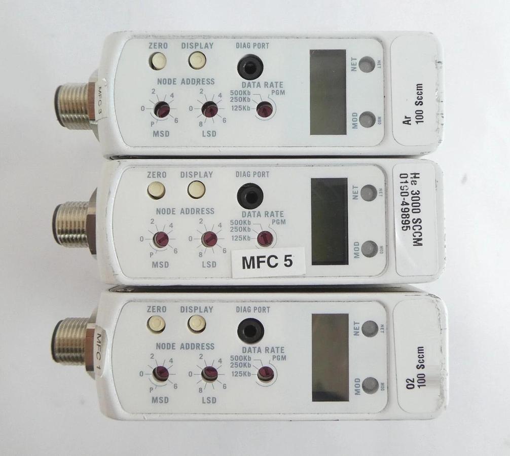 Used Brooks Instrument GF125CXXC Mass Flow Controller MFC Lot of 9 Working Spare