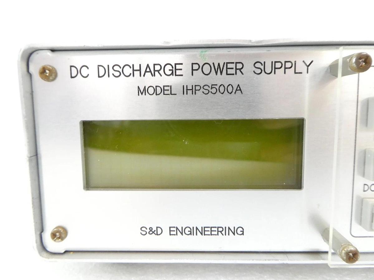 Used S&D Engineering IHPS500A DC Discharge Power Supply Untested Surplus