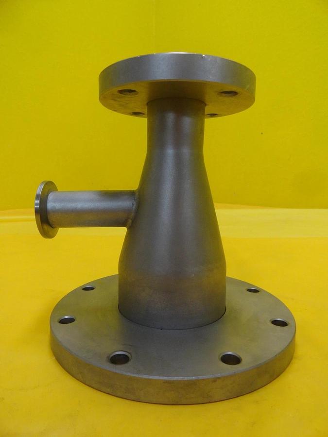 Used Edwards High Vacuum Conical Reducer Tee ISO40 ISO-F to ISO100 ISO-F NW25 Used
