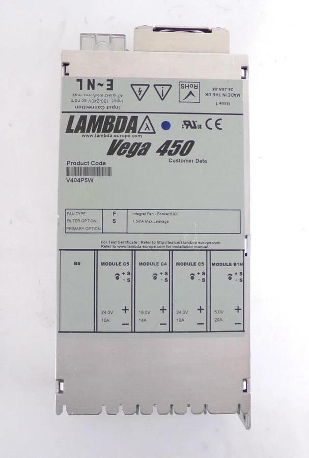 Used TDK-Lambda V404P5W Modular Power Supply Assembly Vega 450 Lot of 2 Working