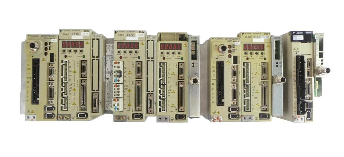 Used Yaskawa Electric SGDH-01BEY222 SGDH-01AE Servo Driver SERVOPACK Lot of 7 Working