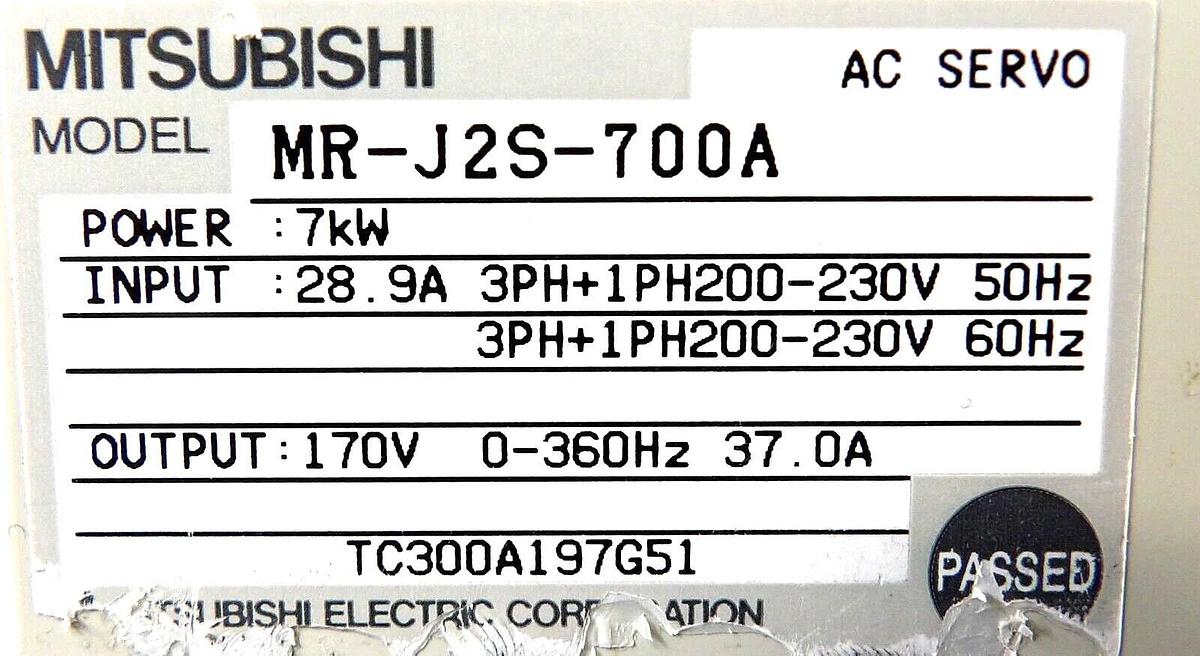 Used Mitsubishi MR-J2S-700A AC Servo Driver MELSERVO Reseller Lot of 2 Working Spare