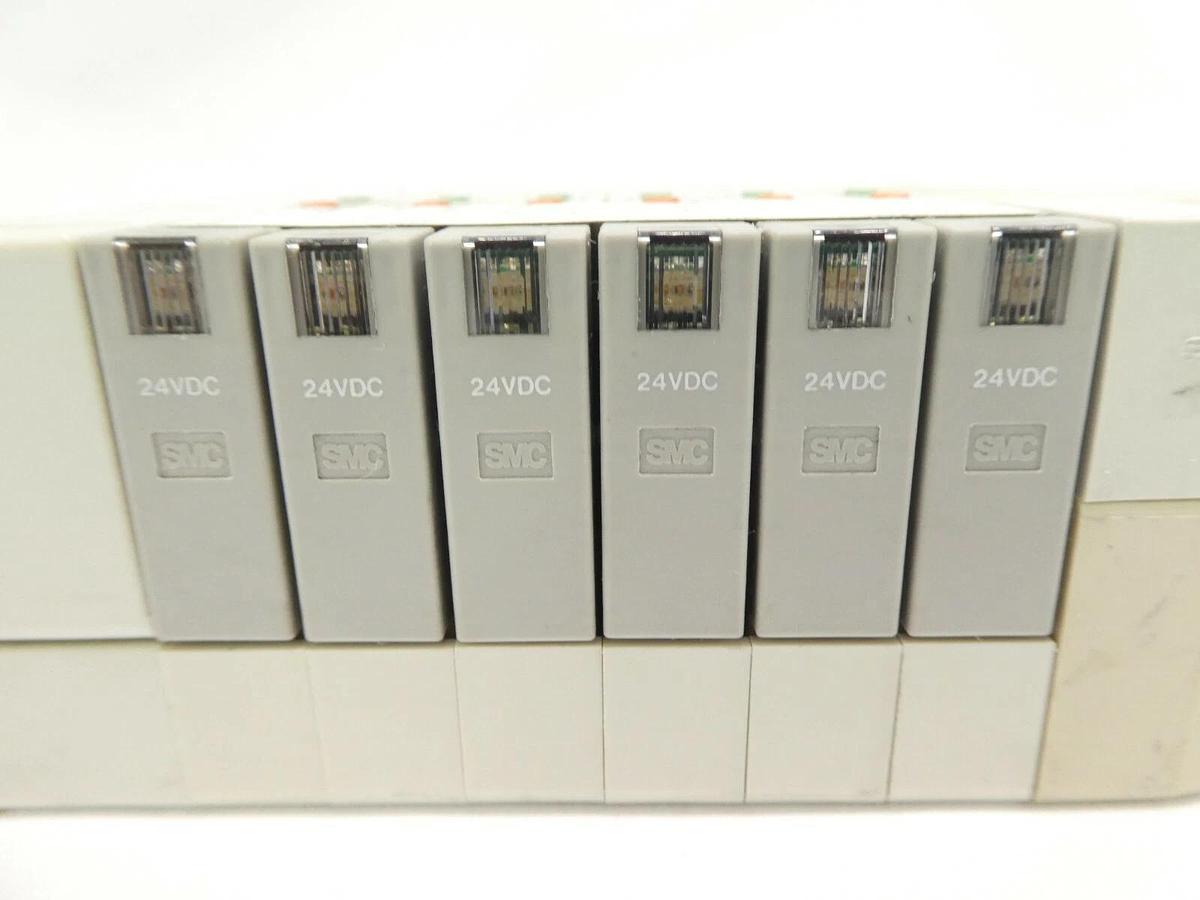 Used SMC 6-Port Pneumatic Manifold SZ3260-5LOZD-C4 SZ3360-5LOZD-C4 Lot of 6 Working