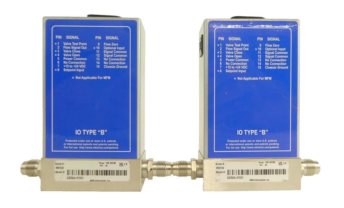 Used MKS Instruments GE50A Mass Flow Controller MFC GE50A-32796 GE50A-31531 Lot of 5