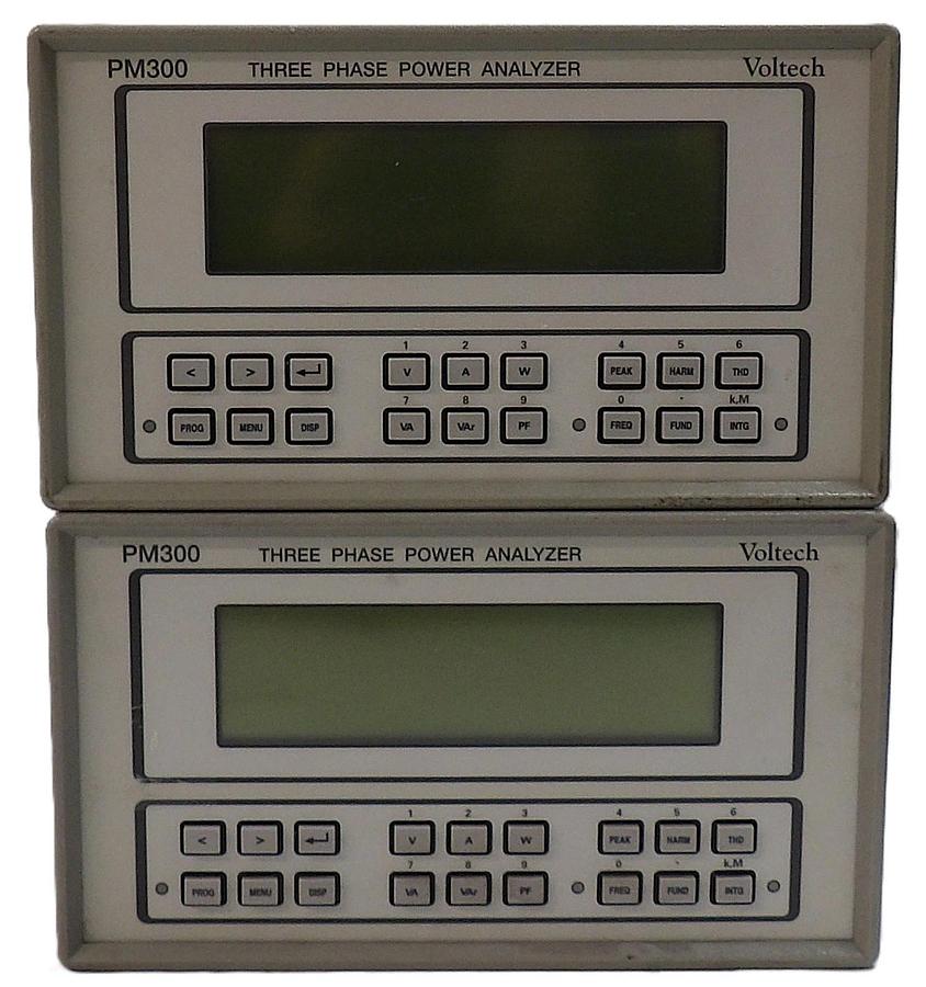 Used Voltech PM300 Three Phase Power Analyzer w/100-012/25 Lot of 2 Untested Surplus