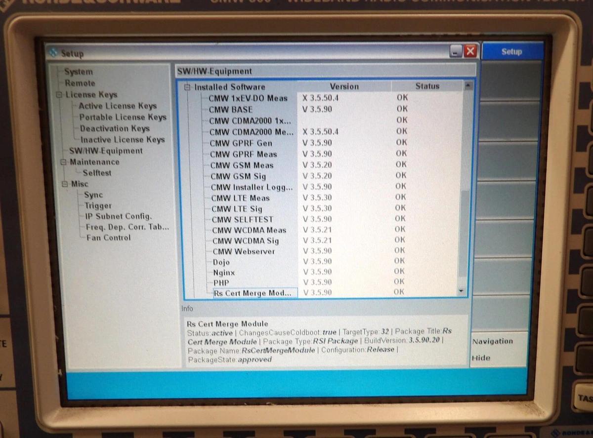 Used Rohde & Schwarz 1201.0002K50 Wideband Radio Tester CMW 500 Working Surplus