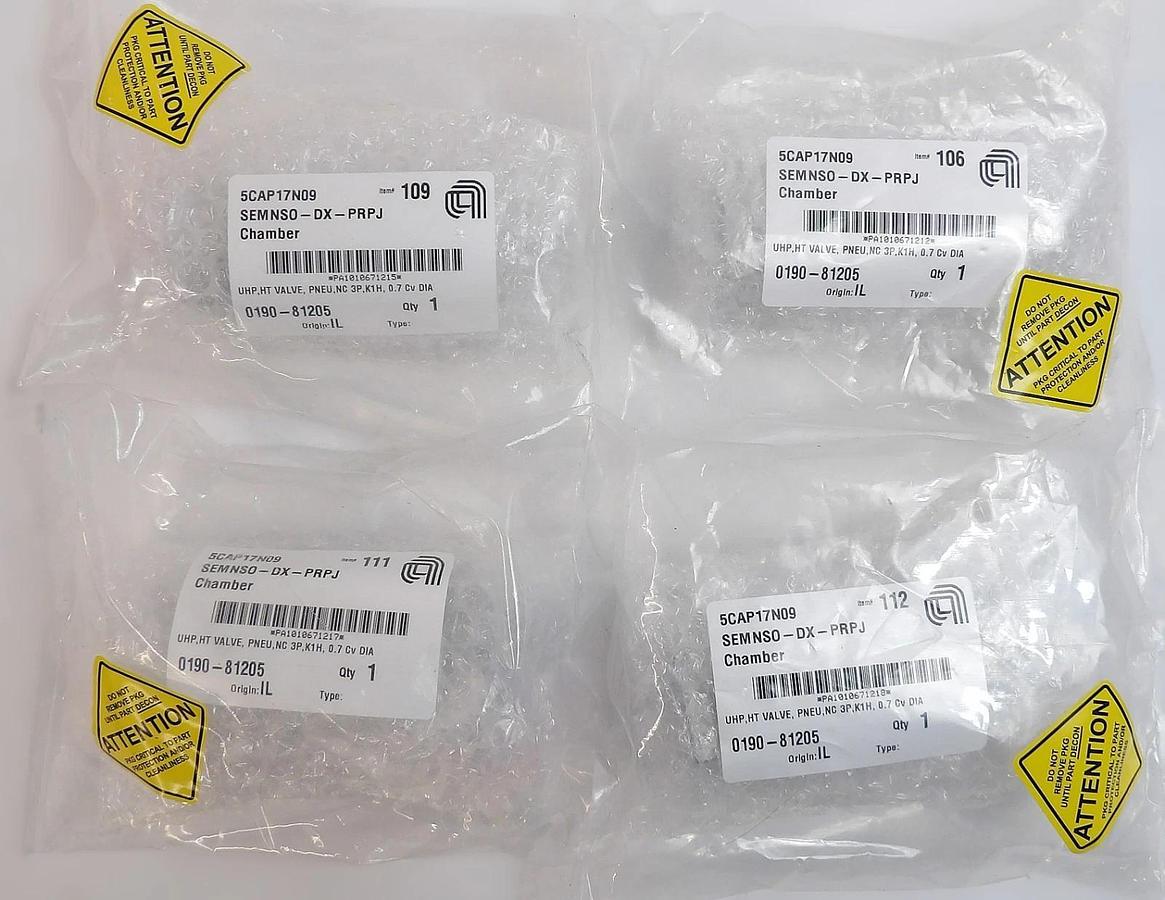 AMAT Applied Materials 0190-81205 Pneumatic Diaphragm Valve Lot of 4 New