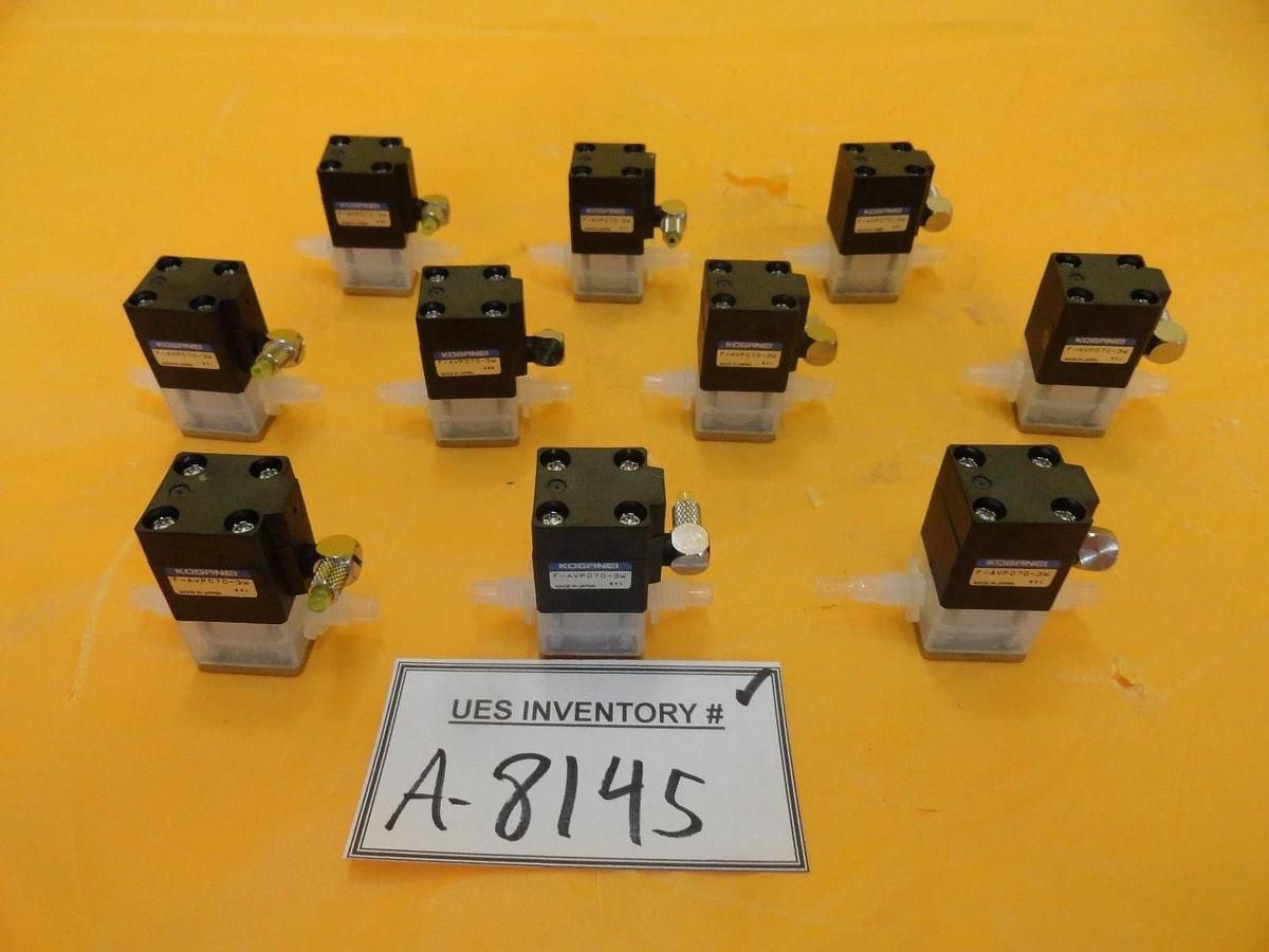 Used Kognel F-AVP070-3W Pneumatic Valve Reseller Lot of 10 TEL Lithius Working Spare