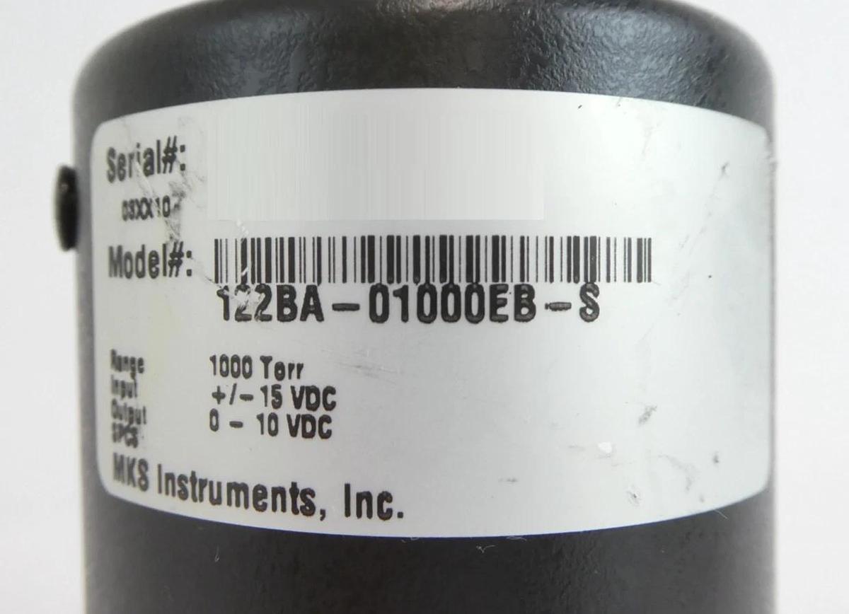Used MKS Instruments 122BA-01000EB-S Baratron Pressure Transducer Type 122 Working