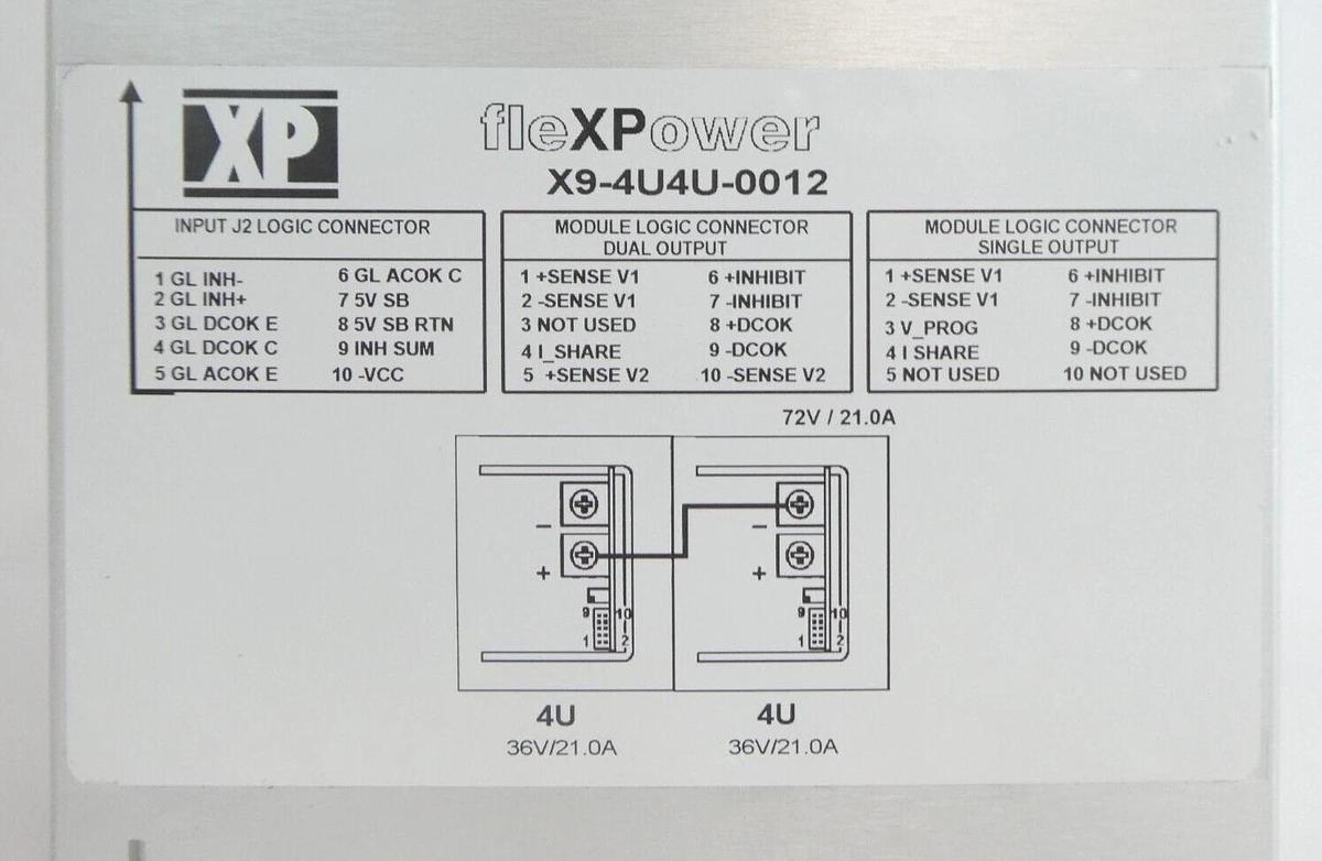 Used XP Power X9-4U4U-0012 Power Supply fleXPower AB Sciex Spectrometer Working