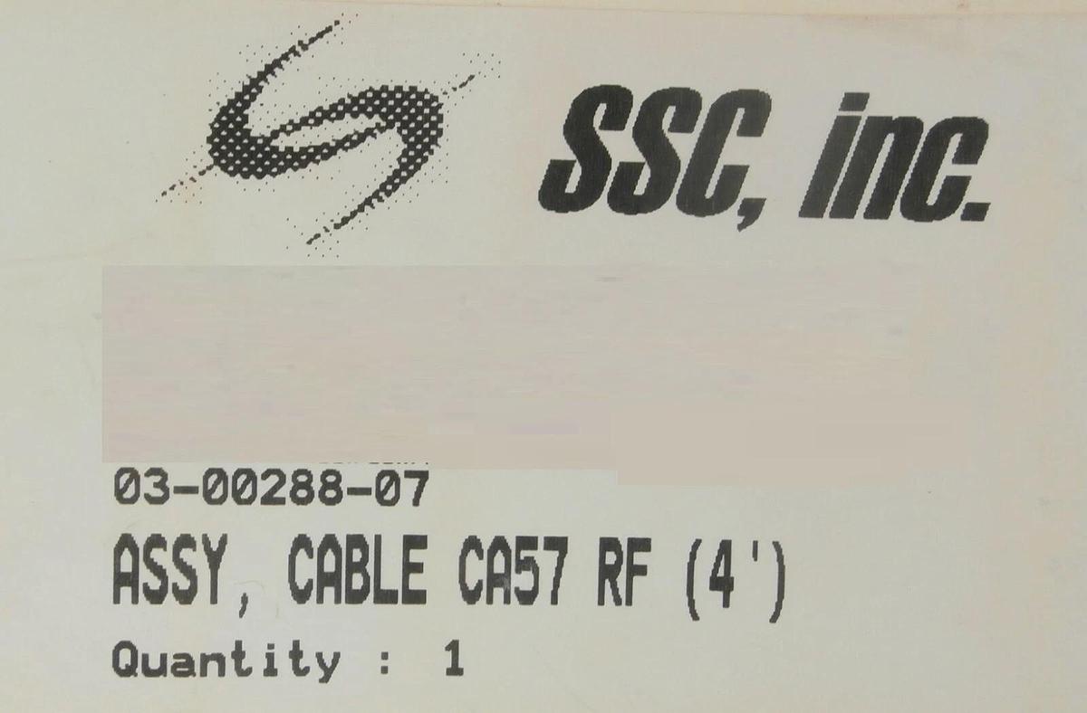 Novellus Systems 03-00288-07 RF Cable Coax CA57 4 Foot New Surplus