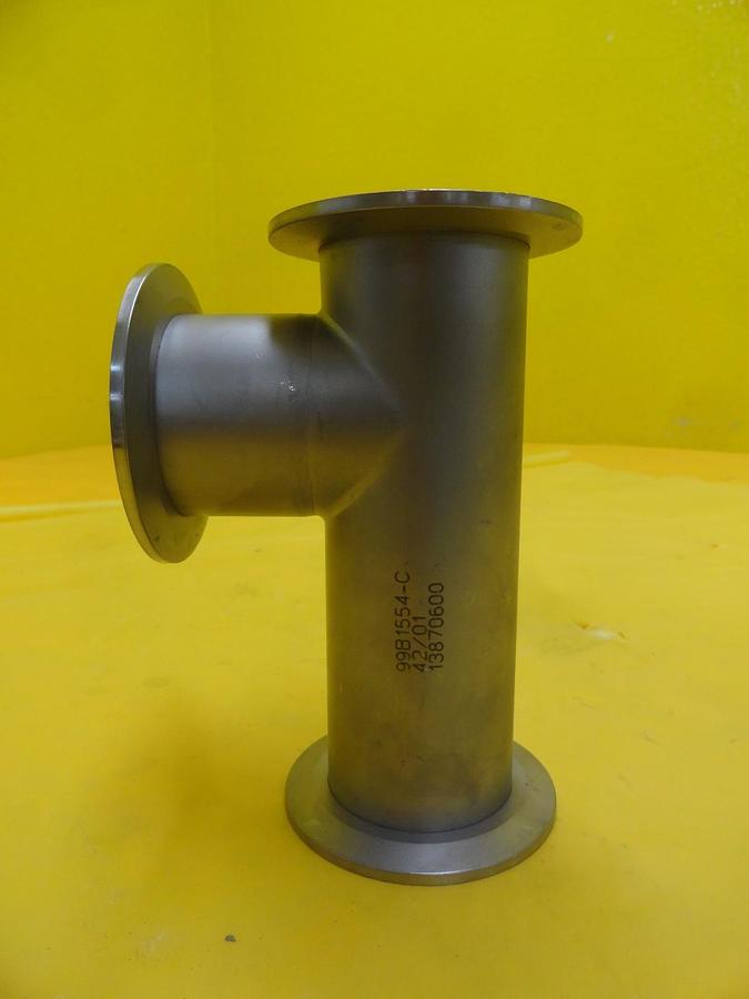 Used Nor-Cal 99B1554-C High Vacuum Tube Tee Stainless Steel NW50 Used Working