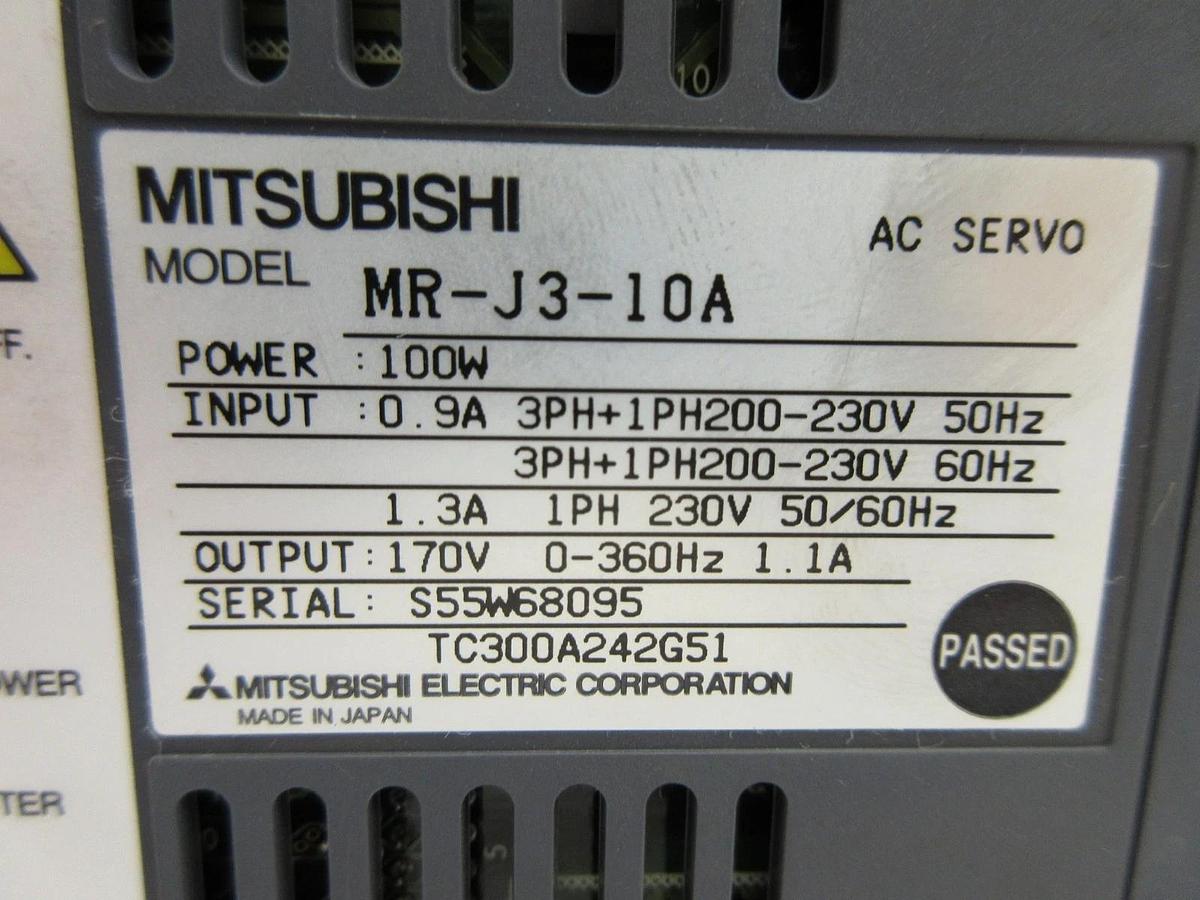 Used Mitsubishi MR-J3-10A AC Servo Amplifier MELSERVO Used Working