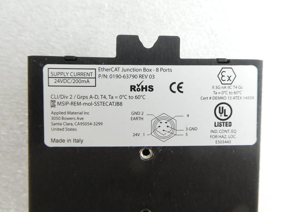 Used Brad Communications SST-ECAT-JB-8 EtherCAT Juntion Box AMAT 0190-63790 Working