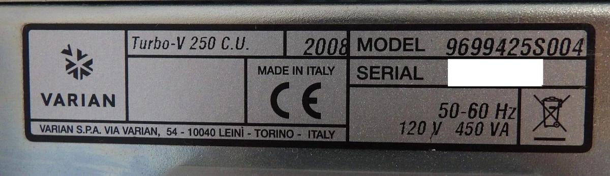 Used Turbo-V 250 C.U. Varian 9699425S004 Turbomolecular Pump Controller Working Surpl