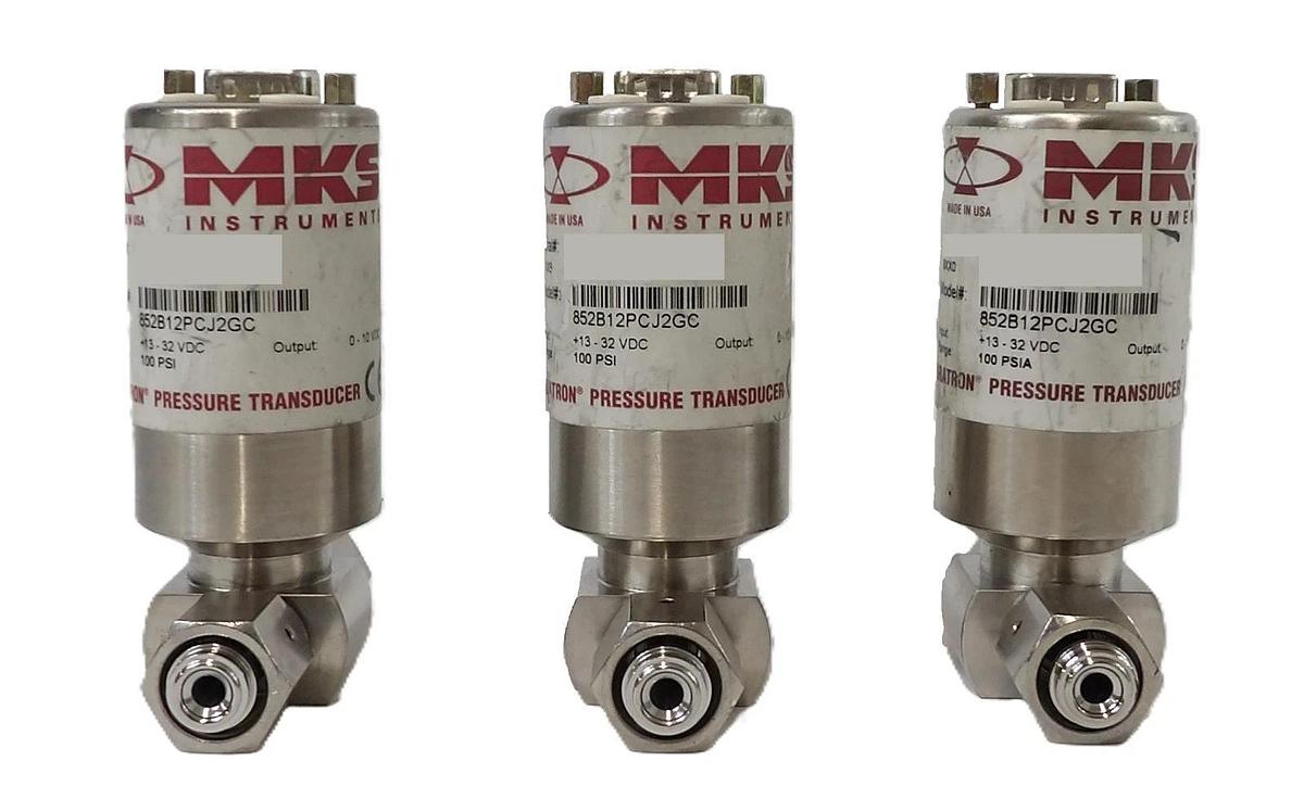 Used MKS Instruments 852B12PCJ2GC Baratron Pressure Transducer Lot of 3 Surplus