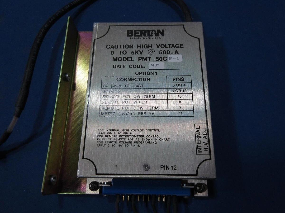 Used Bertan PMT-50CP-1 High Voltage Power Supply 5KV 500µA IDS 10000 Used Working