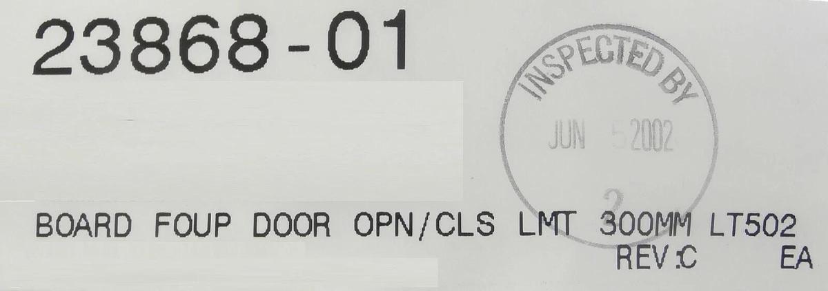Semitool 23868-01 300mm FOUP Door Open/Close Limit Board PCB LT502 New Surplus