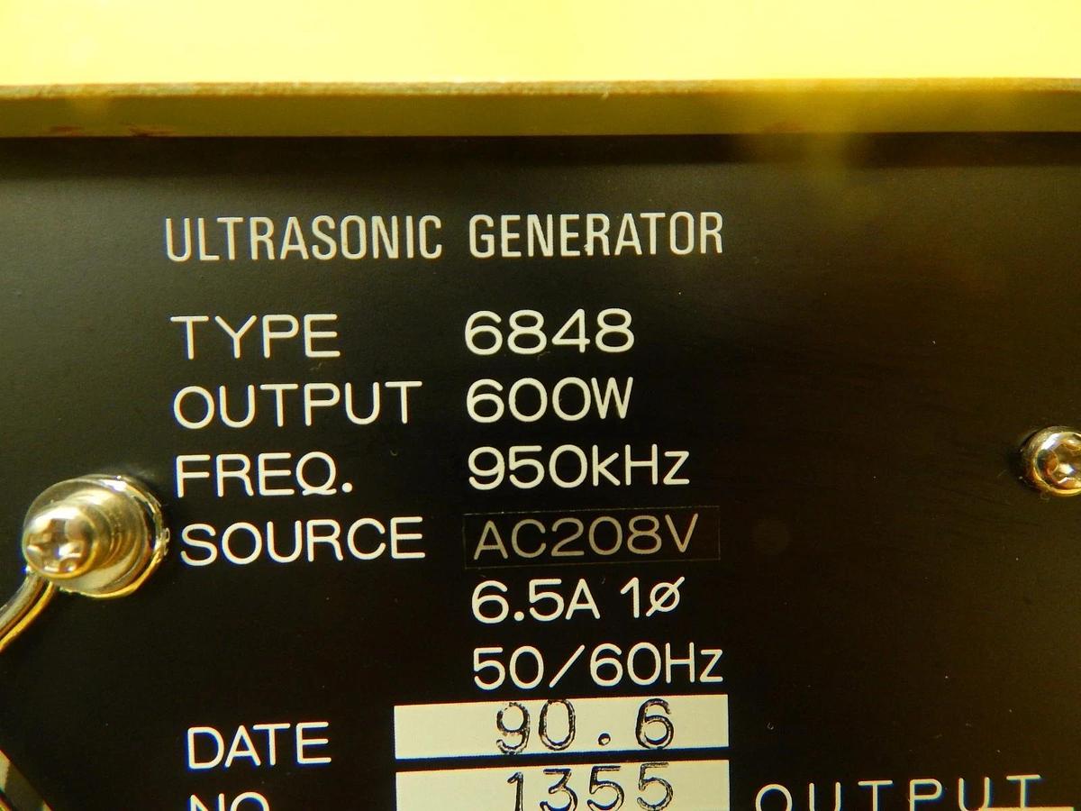 Used Kaijo Denki 6848 Ultrasonic Generator HI MEGASONIC 600 Working Surplus