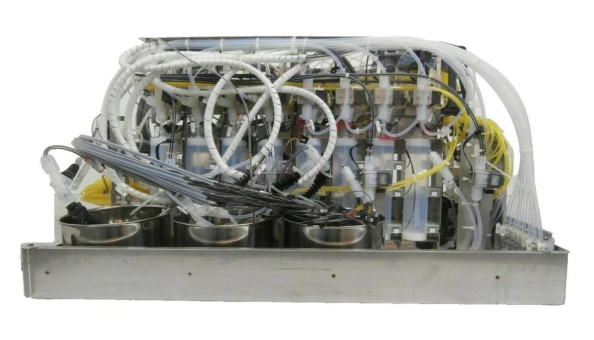 Used TEL Tokyo Electron Lithius 8-Port Photoresist Distribution Reservoir Tray Spare