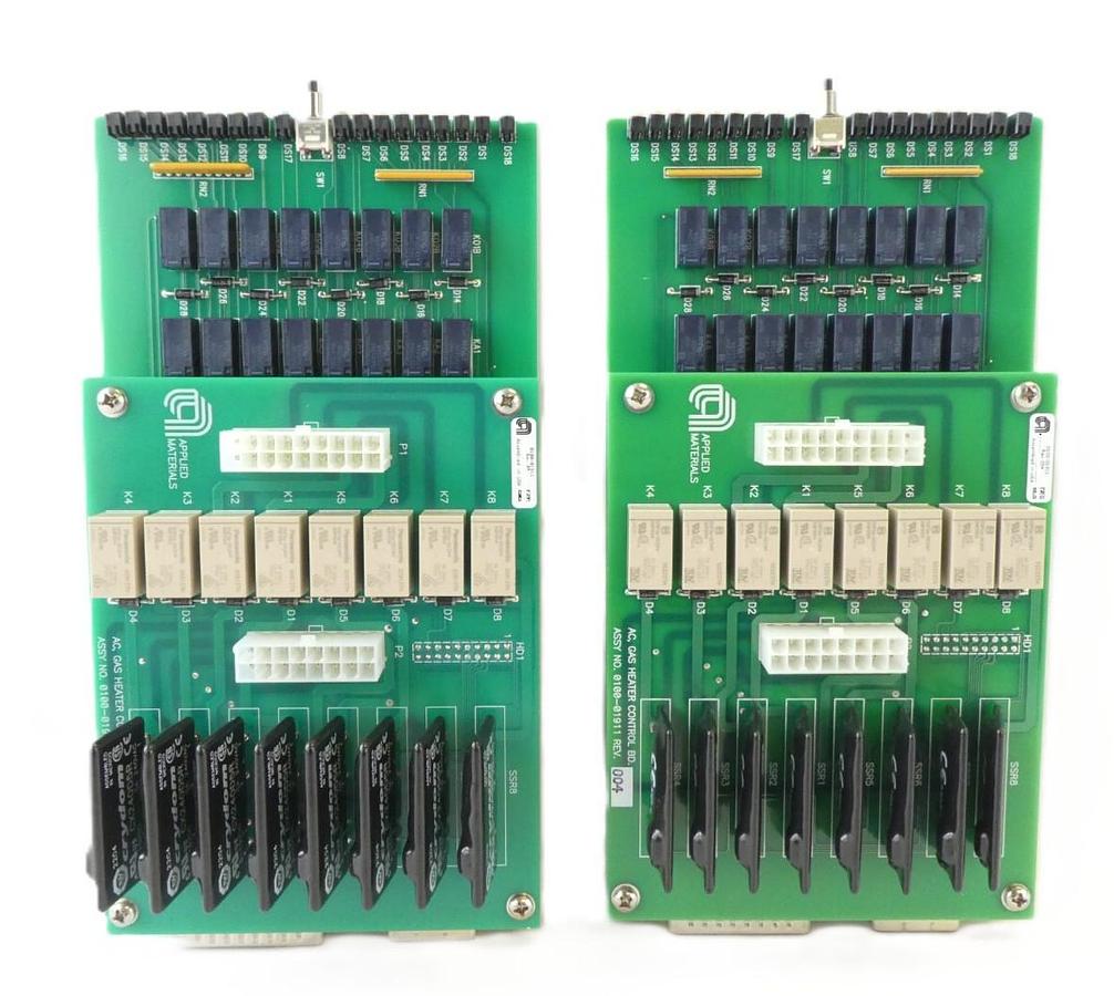 Used AMAT Applied Materials 0100-02745 Gas Heater Control PCB 0100-01911 Lot of 2