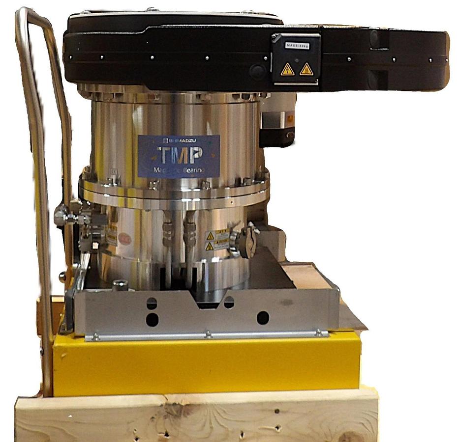 Used Shimadzu TMP-3403LMC-T4 Turbomolecular Pump w/Gate Valve Working Surplus