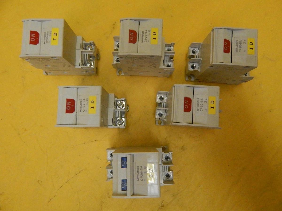 Used Mitsubishi CP30-BA Circuit Protector 2-Pole 3A Reseller Lot of 6 Used Working
