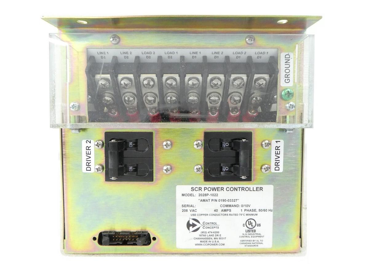 Used Control Concepts 2028P-1022 SCR Power Controller AMAT 0190-03327 Working Surplus