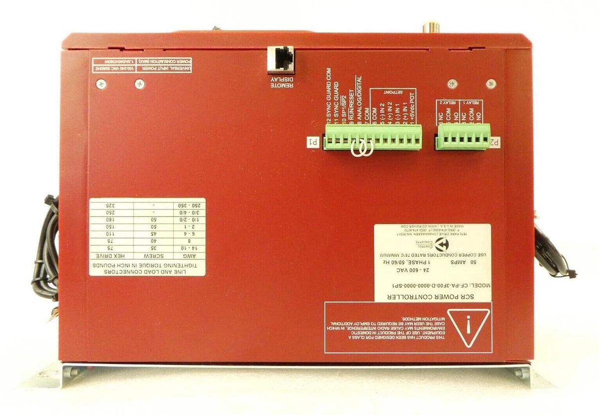 Used Control Concepts CF-PA-3F00-D-0000-0000-SP1 SCR Power Controller Working