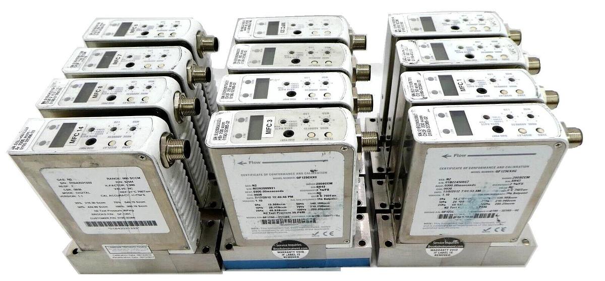 Used Brooks Instrument GF 125C Mass Flow Controller MFC Reseller Lot of 12 Working