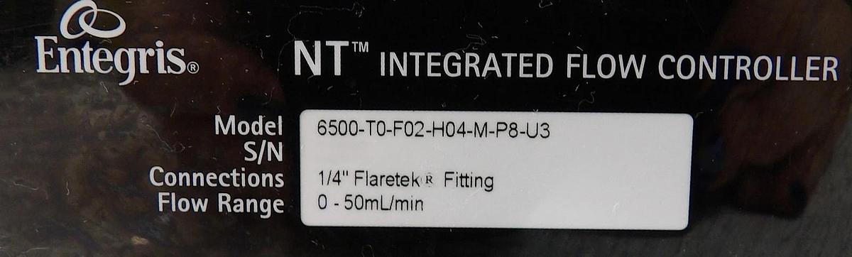 Used Entegris 6500-T2-F02-H04-M-P8-U3 NT Integrated Flow Controller Working