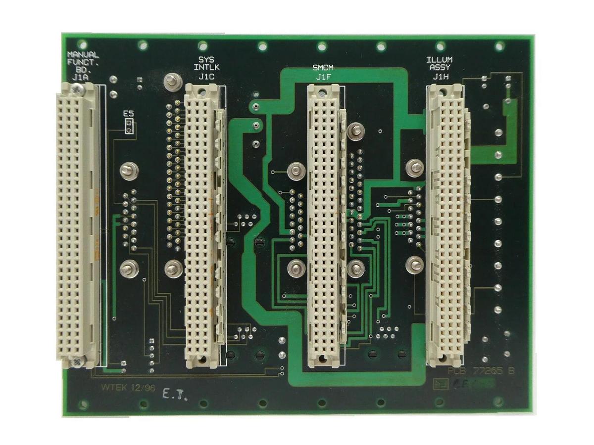 Used ESI Electro Scientific Industries CKA 77266 Auxiliary I/O Backplane PCB Working