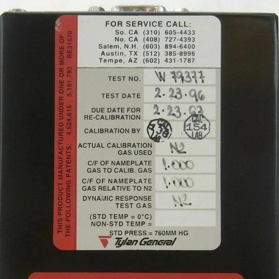 Used Tylan General FC-2902M Mass Flow Controller MFC 2900 Series 5 SLPM N2 Used