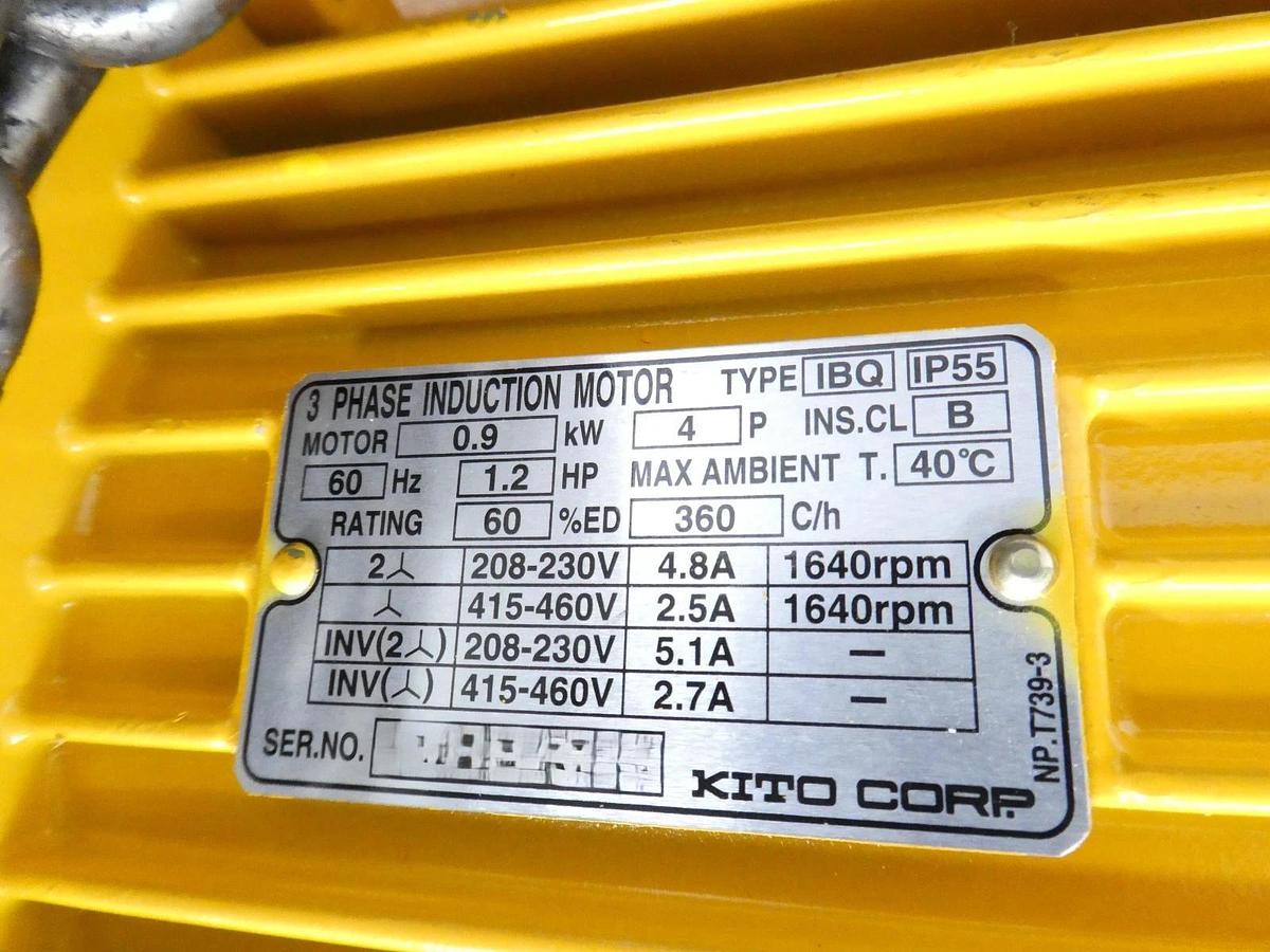 Used Harrington Cranes ER010LD 1 Ton Chain Hoist Hook Mount with SWD2200AA1 Working