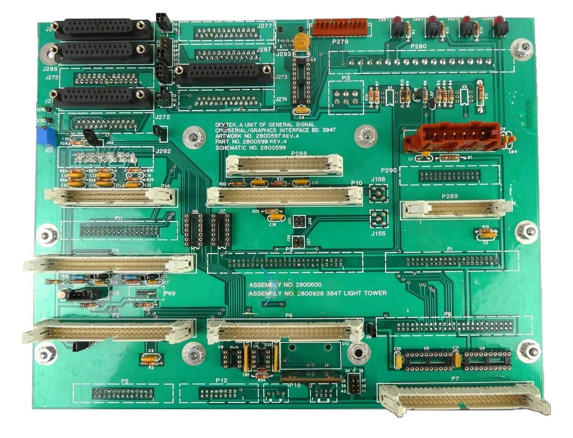 Used Drytek 2800598 CPU/Serial/Graphics Interface BD. 384T Pcb Working Surplus