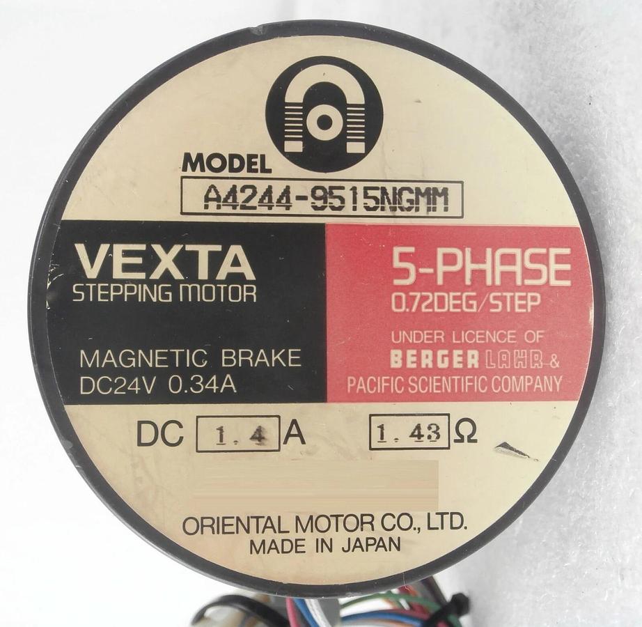Used Oriental Motor A4244-9515NGMM 5-Phase Stepping Motor VEXTA Working Surplus