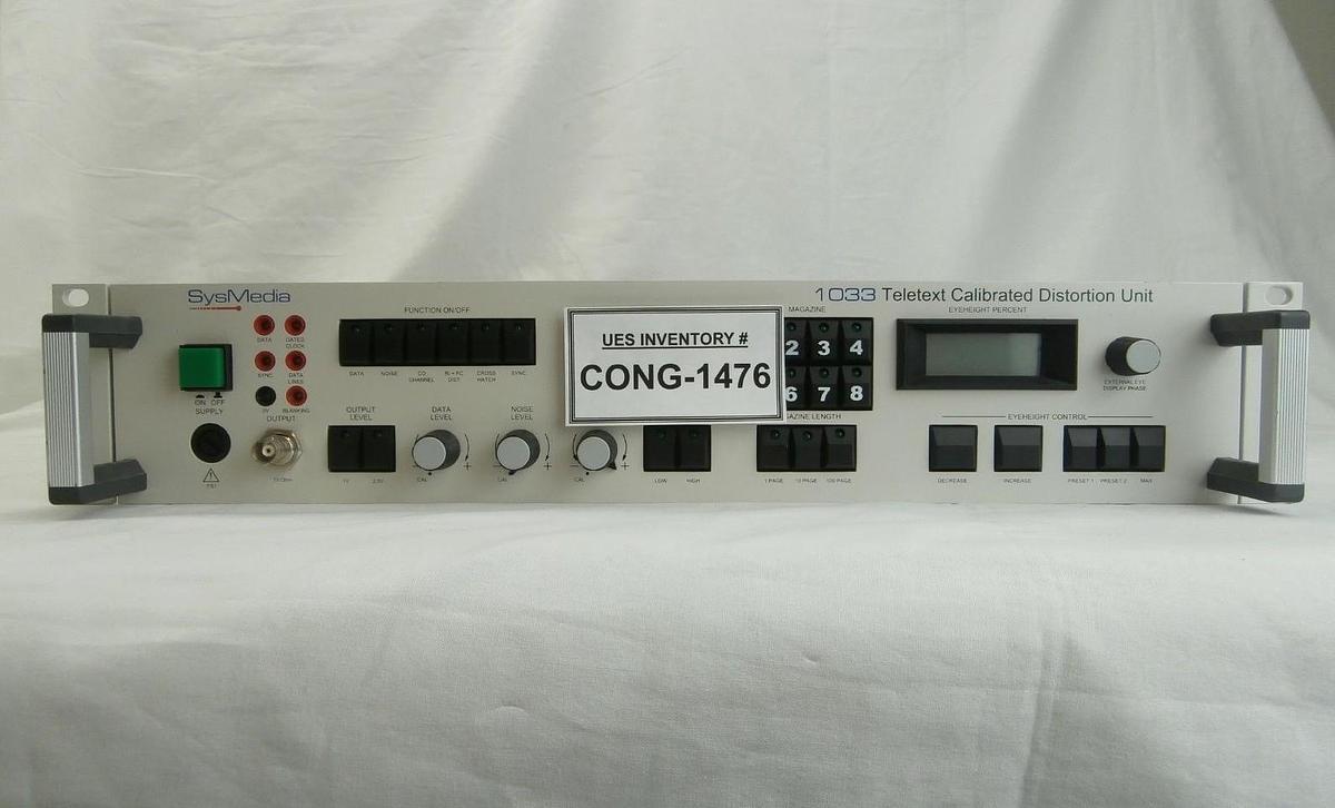 Used SysMedia 1033 Teletext Calibrated Distortion Unit Used Working