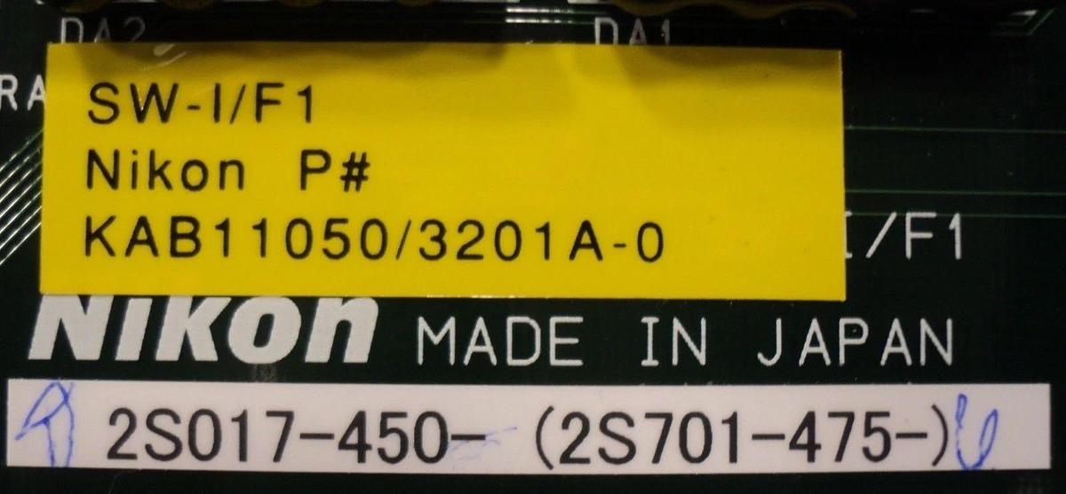 Used Nikon KAB11050 Control Panel 2S017-450 SW-1/F1 2S701-475 OPTISTATION 7 Working