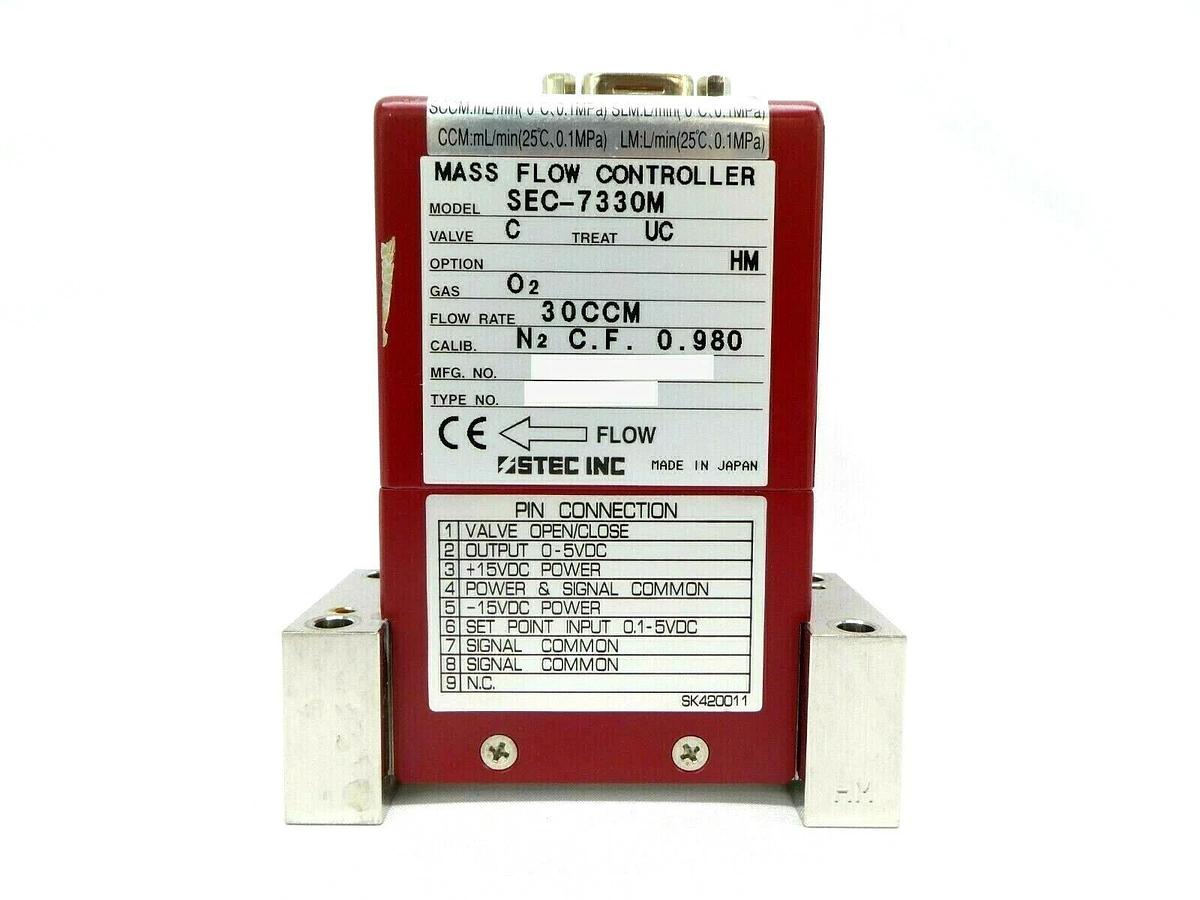 Used STEC SEC-7330M MFC Mass Flow Controller SEC-7330 30 CCM O2 Working Spare