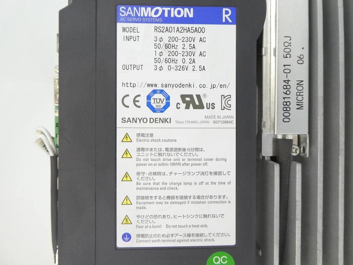 Used Sanyo Denki RS2A01A2HA5A00 AC Servo Amplifier SANMOTION R Lot of 2 Working