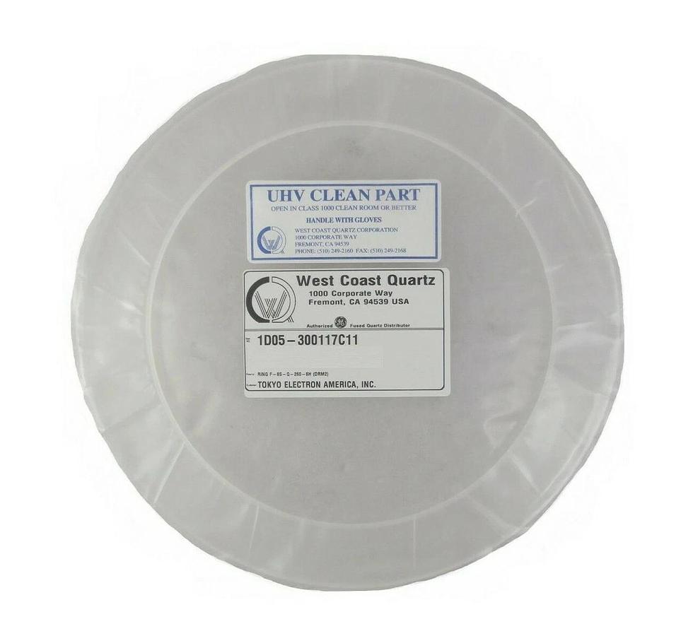 Refurbished TEL Tokyo Electron 1D05-300117C11 Quartz Ring F-8S-Q-260-6H Refurbished