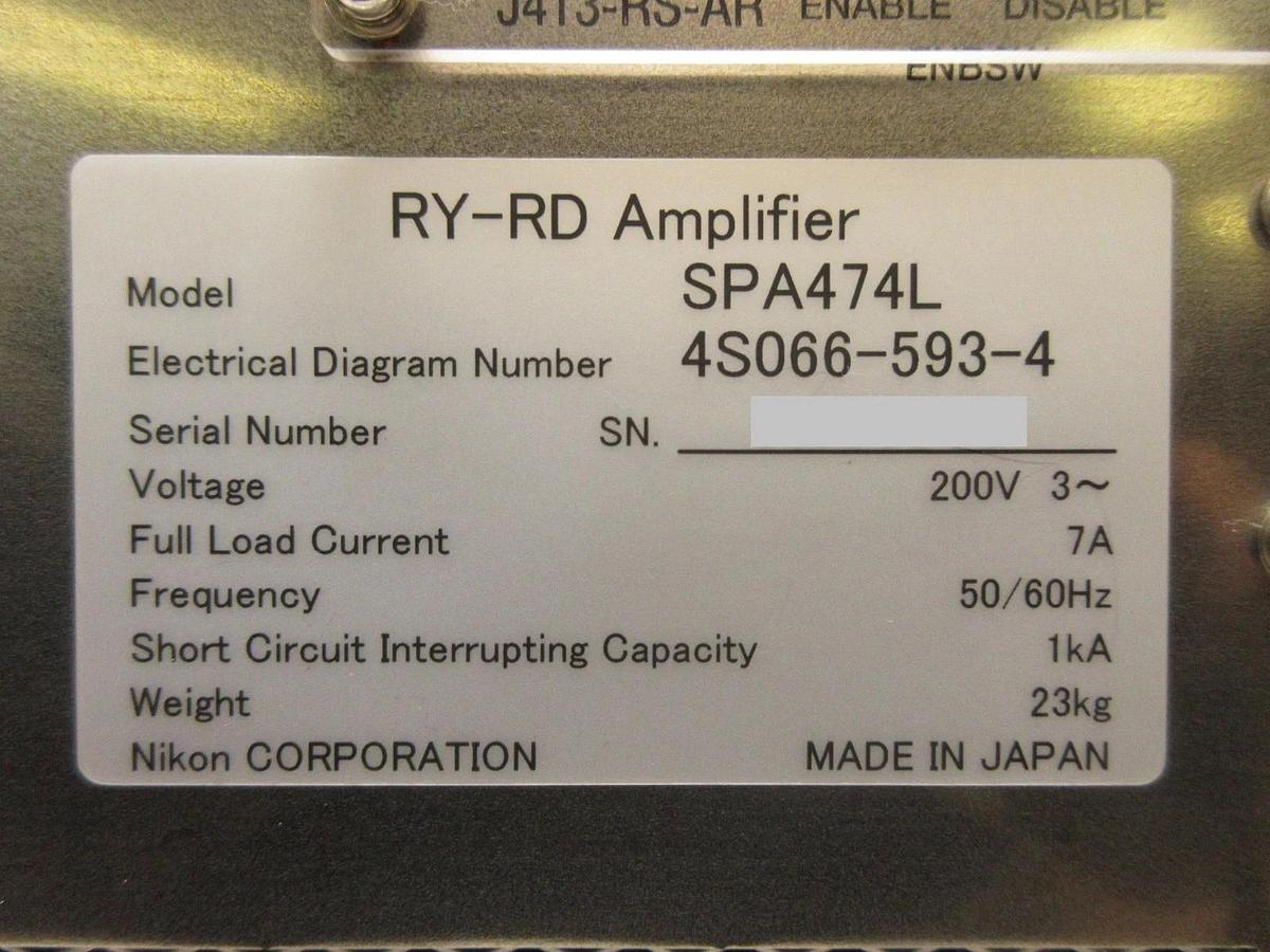Used Nikon 4S066-593-4 RY-RD Amplifier Module SPA474L 4S013-684-1 NSR Series Working