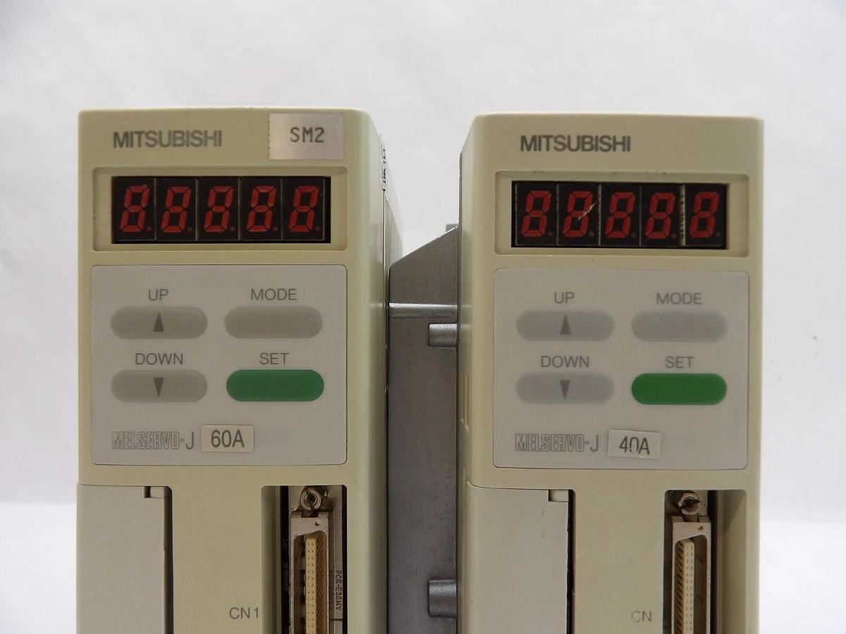 Used Mitsubishi MR-J60A MR-J40A AC Servo Drive MELSERVO Reseller Lot of 2 Working