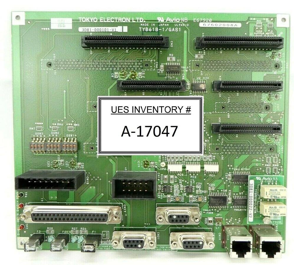 Used TEL Tokyo Electron 3D81-000101-V1 Gas Interface PCB TYB61B-1/GAS1 Working Spare