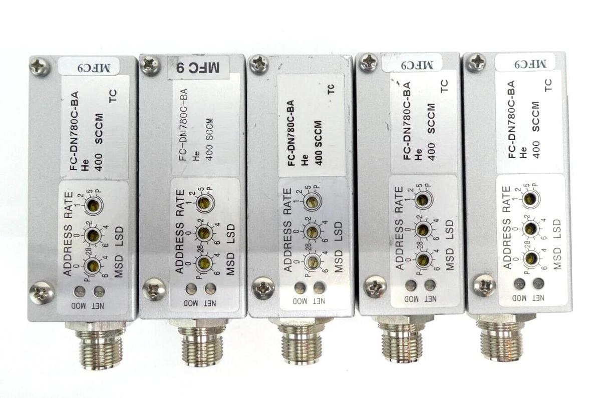 Used Aera FC-DN780CBA Mass Flow Controller MFC 600 SCCM 400 SCCM He Lot of 11 Working